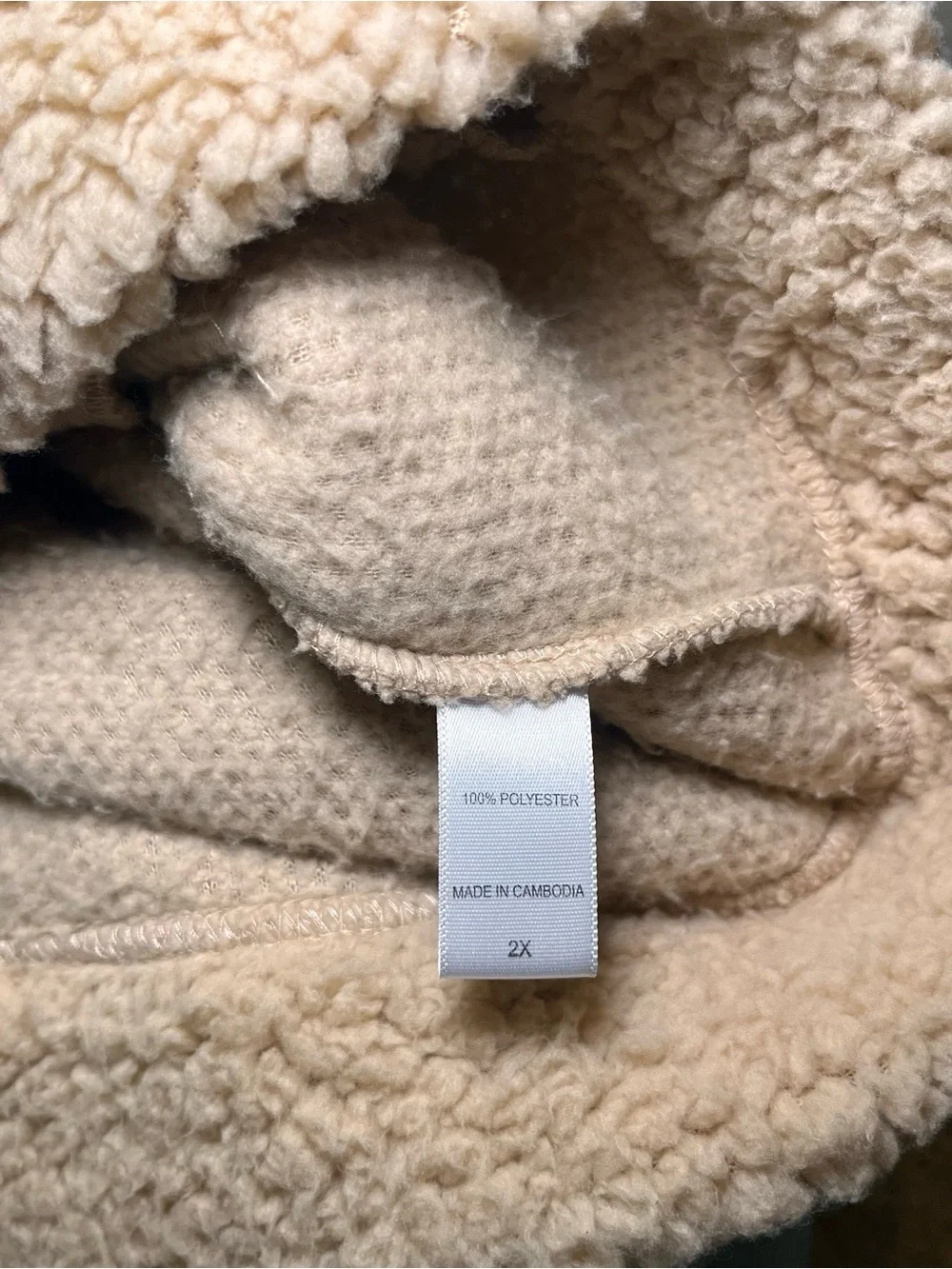 Koolaburra by UGG oversized Hooded Sherpa Pullover Sweater Tan Women 2X 1/4‎ Zip